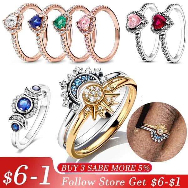 925 sterling silver ring with raised red heart and colorful crystal ring suitable for womens Valentines Day birthday gift DIY jewelry W240802