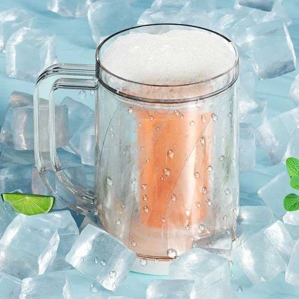 1pc Frozen Cup Cold Drink Chilled Cups Creativity Freezing Beer Mug Double Layer Sand Liquid Refrigerator Kitchen DrinkwareM240803