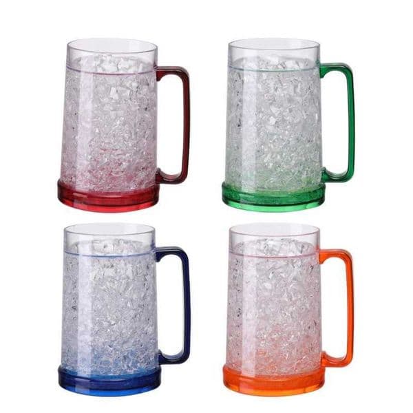 Freezer Ice Beer Mug Clear Cooling Wine Cup Double Wall Gel Frosty Beer Cup Drinking Glasses Random ColorM240803