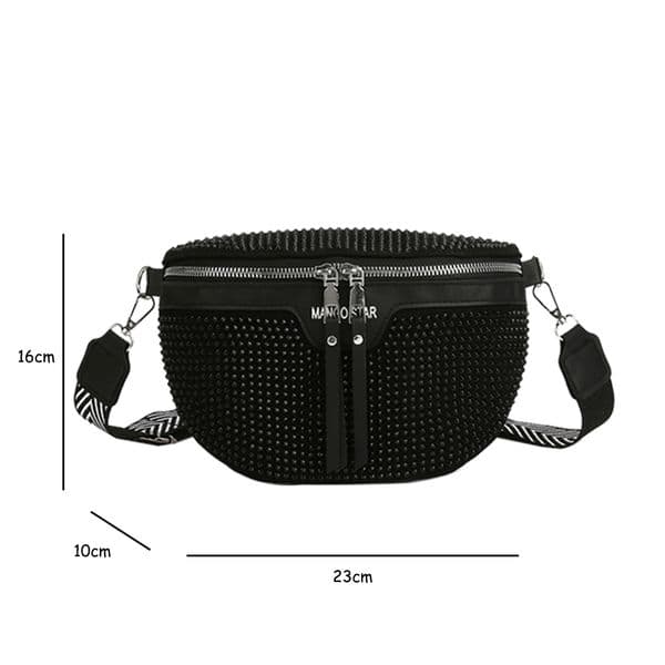 Rhinestone Crossbody Bag Fashion Women Messenger Bags Casual Adjustable Strap Simple Shoulder Bag Shopping Travel Chest Bag