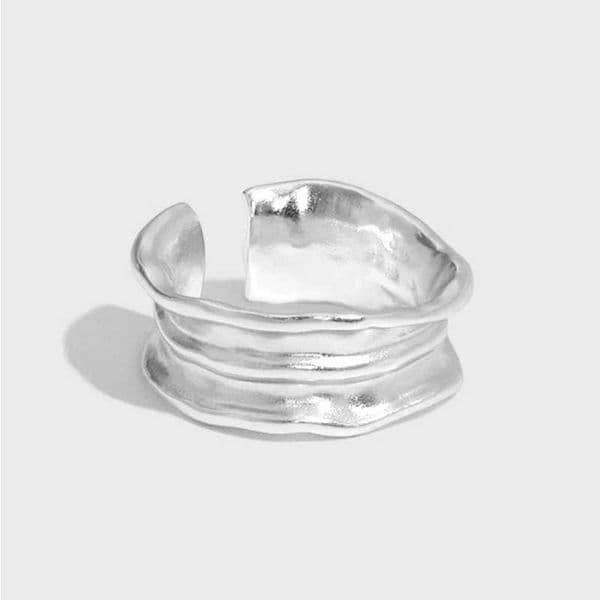 Original irregular adjustable ring minimum size exquisite jewelry texture party fashion S925 sterling silver ring suitable for sexy gifts for women W240802