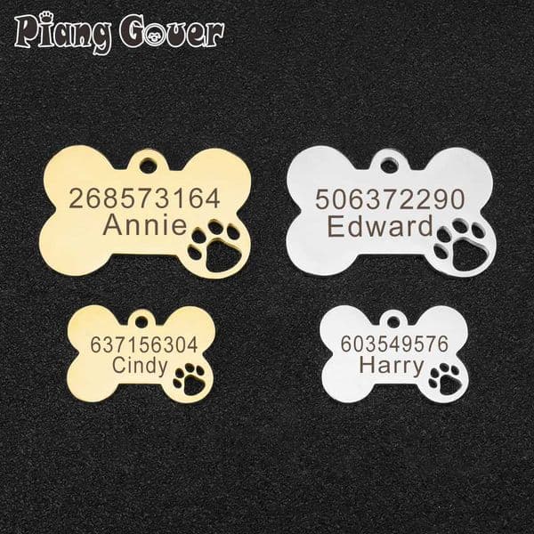 Hollow Out Bone Pet Dog DIY Custom Anti-Lost Personalized Name Cat Collar Pet Pendant Necklace Chain Accessory Y240803