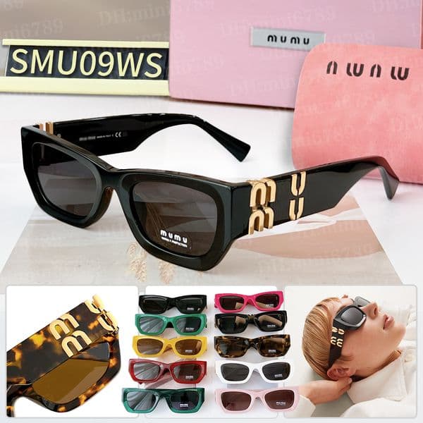 Classic women designer outdoor sun visor square oval glasses luxury mixed color optional sunglasses with box
