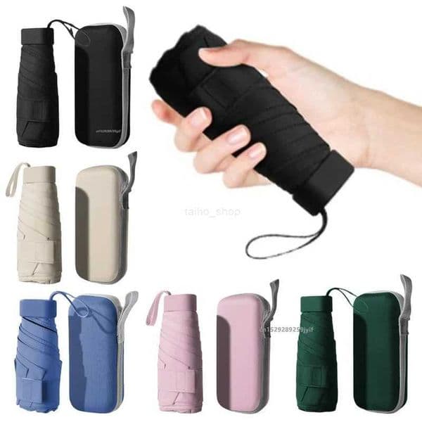 UPF50+ Mini Folding Capsule Umbrella Small Sun Shade Umbrella Pocket Rain Travel Umbrella Ultraviolet Protection ParasolXJ240806