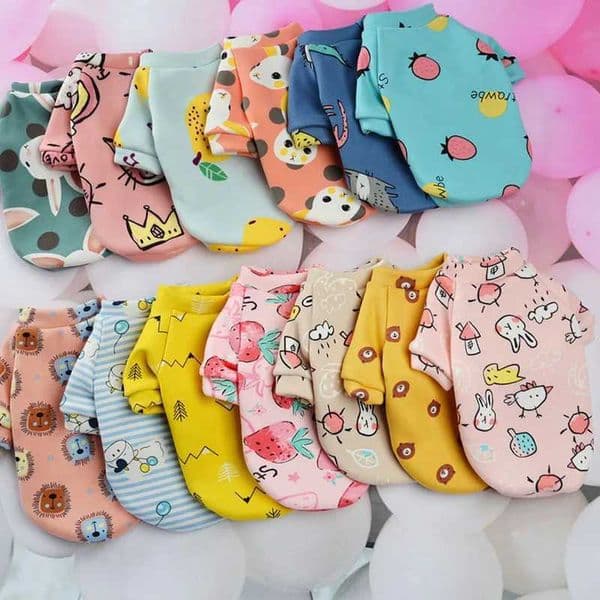 Cute Print Small Dog Hoodie Coat Winter Warm Pet Clothes for Chihuahua Shih Tzu Sweatshirt Puppy Cat Pullover Dogs Pets Clothing Y240806