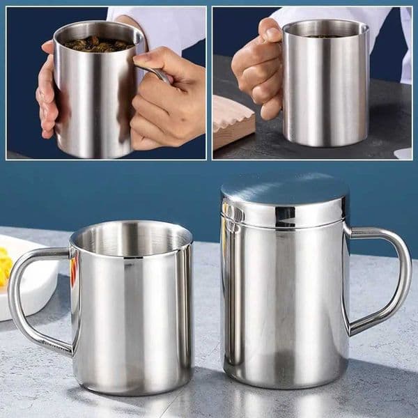 1Pcs 200/300/400ML Stainless Steel Mug Double Layer Anti-scalding Thermal Tumbler Drink Beer Tea Juice Portable Insulated CupsM240803
