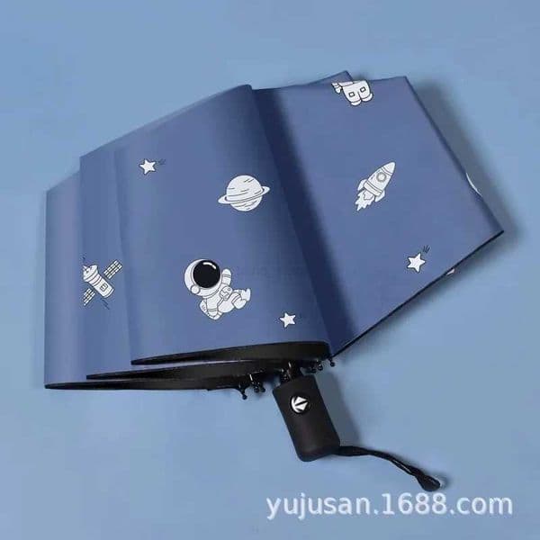 Full-automatic dual-purpose umbrella for sunny and rainy astronauts sun protection and ultraviolet vinyl triple folding.XJ240806