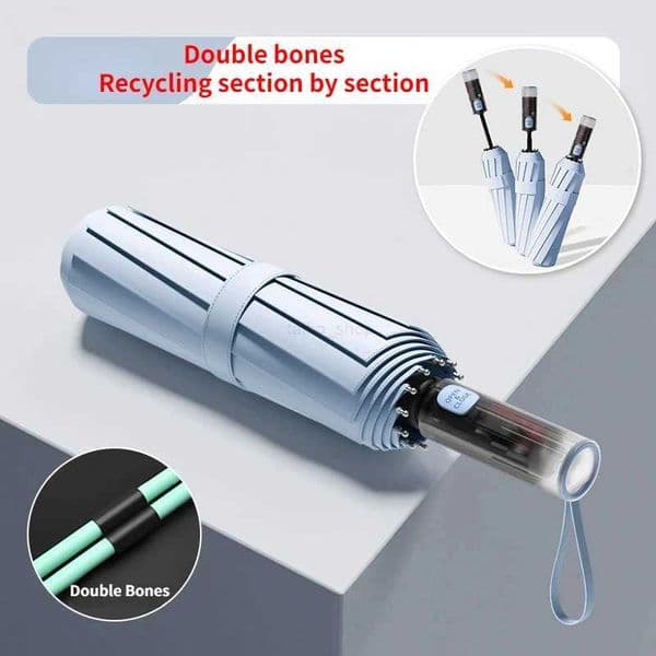 24 Bone Safety Anti Rebound Automatic Umbrella with Enlarged and Thickened Sun Protection and Wind Resistance Sun UmbrellaXJ240806