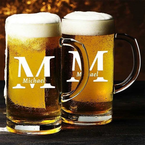 Gifts For Men Engraved Glass Beer Personalized Mug Beer Gifts Customized Fathers Day Gifts Birthday Present for Him Dad BrotherM240803