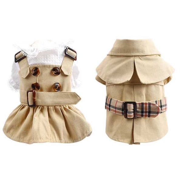 Spring And Autumn Pet Clothes Dog Coat Polyester Handsome Trench Coat Dog Clothes Windproof Dog Jacket Small Dog Clothing XS-XL Y240806