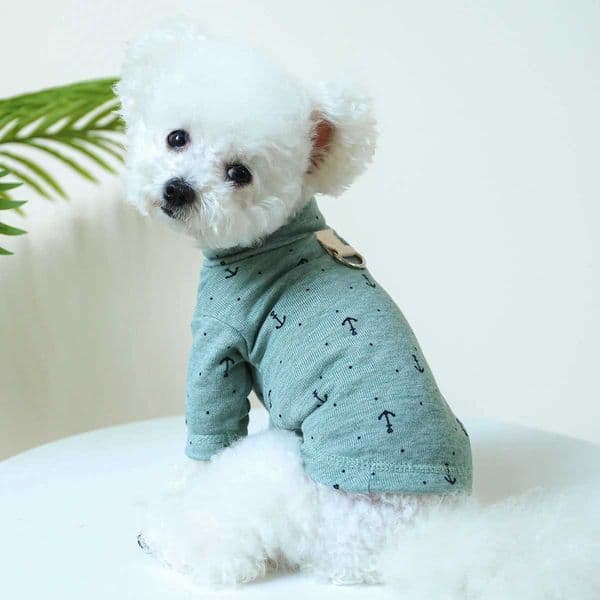 1PC Pet Clothing Dog Cat Spring and Autumn Thin Boat Anchor Pullover Elastic Pajamas With Drawstring Buckle For Small Medium Dog Y240806
