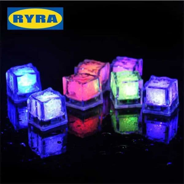 Waterproof Led Ice Cube Multi Color Flashing Glow In The Dark Light Up Luminous Ice Cubes For Bar Club Drinking Wine Party Decor Y240807