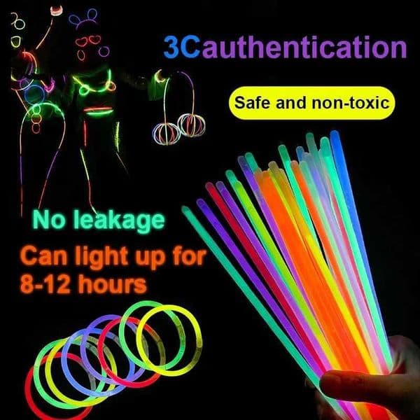 Fluorescence Glow Sticks Toys Bracelets Fun Necklace Neon Wedding Party Colorful Bright Lights Christmas/Halloween Decoration Y240807