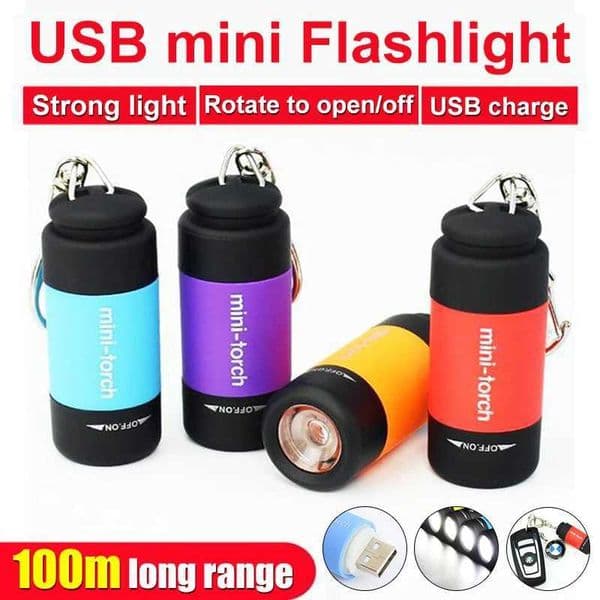 Multifunctional LED Flashlight Mini Rechargeable Pocket Keychain Flashlight Waterproof Outdoor Hiking Camping Mini Flashlight Y240731
