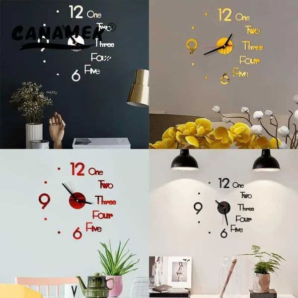 2022 Modern 3D Large Scale Wall Clock Mirror Stickers DIY Briefing Life Decoration Conference Room Wall Clock Silent Acrylic Digital Clock W240806
