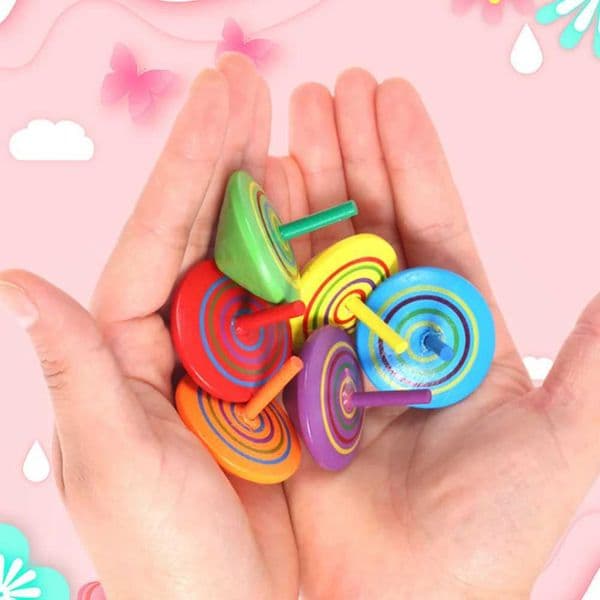 20 Pcs Wooden Spinning Top Decompression Gyro Toys for Kids Animal Children Stress Reliever Y240803