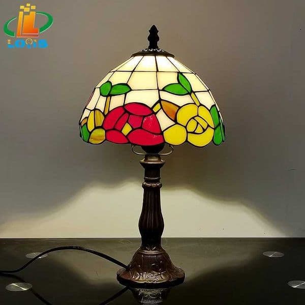 8 Peony Flower American Desk Lamp Tiffany Style Fashion Art Glass Metal Base Research Computer Desk Lamp Hand Welding Reading E27 LED X241122