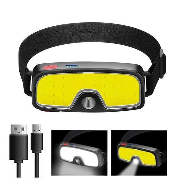 2022 NEW TYPE-C Rechargeable LED Head Lamp ABS Plastic IPX5 Waterproof Head Torch Light Super Bright COB HeadlampCL240807