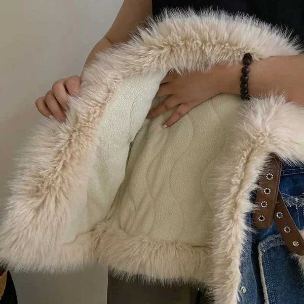 Parkas Winter Season Girl New Fur Lapel Collar Thickening Cowboy Coat Plush Outerwear Fashion