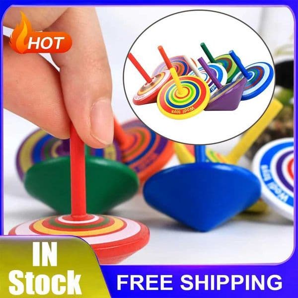 Children Wood Toy Gyro for Kids Adult Relief Stress Desktop Spinning Top Toys Kids Birthday Party Gifts Toys Random Color Y240803