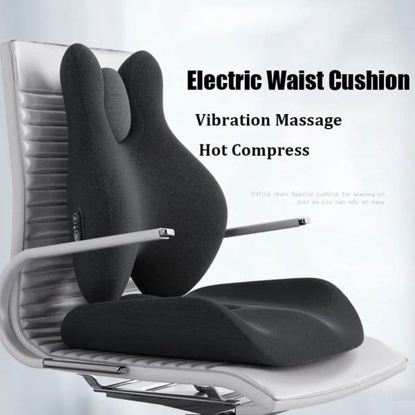 Memory Foam Electric Massage Waist Pad /Chair Cushion Set Compress Relieve Soreness for Car Office Home Orthopedic Pillow 240806