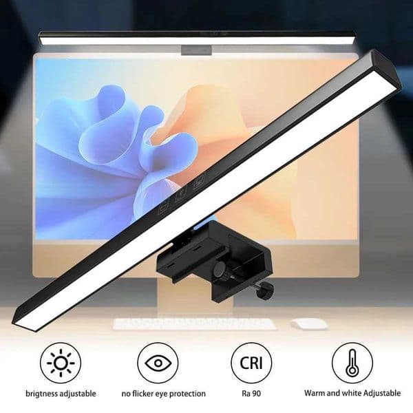 33cm 50cm LED computer screen light hanging desk lamp USB plug monitoring strip light dimmable 3-color office study reading light X241122