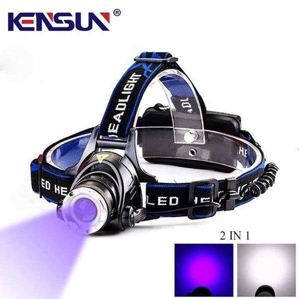 Powerful White/395nm UV Light LED Headlamp Zoom Headlight USB Rechargeable Waterproof Front Head Lamp For Camping Self defenseCL240807