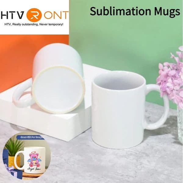 HTVRONT 12/6 Pack 11OZ Sublimation Cup Set Classic Blank Beverage Cup with Handle DIY Coffee Cup Gift for Sublimation Paper 240806