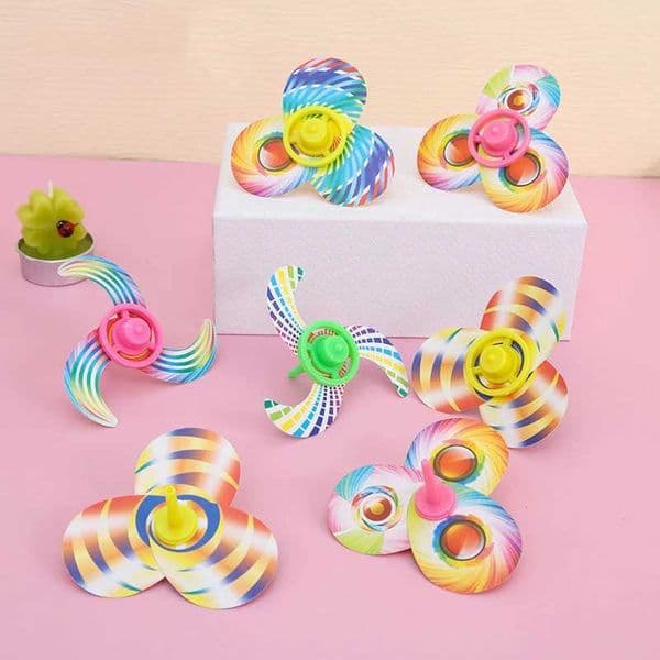 5PCS Mini Colorful Gyro DIY Paper Card Assembled Spinning Top Toys Novelty Creative Kids Education Montessori Desktop Game Y240803