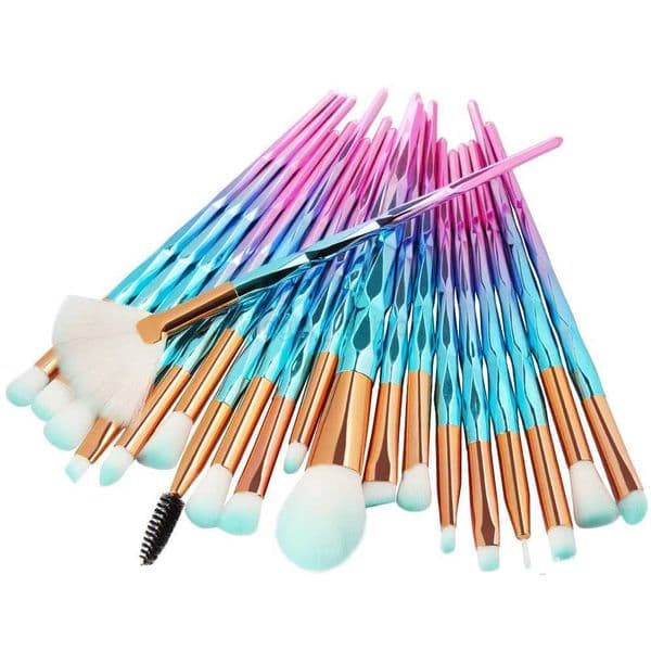 20Pcs Diamond Makeup Brushes Set Powder Foundation Blush Blending Eye shadow Lip Cosmetic Beauty Make Up Brush Pincel MaquiagemXJ240807