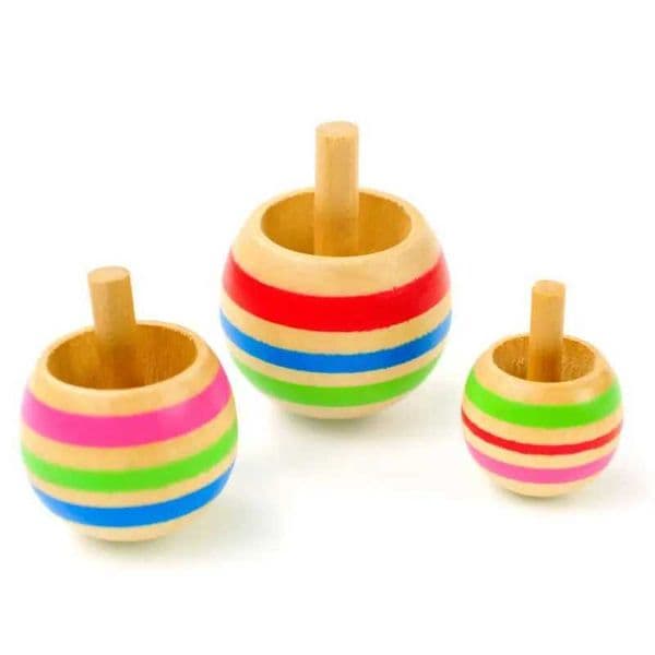 3pcs Wood Flip Over Top Tippie Top Spinning Top Magic Toy Kids Toys Boys Favor Gift Y240803