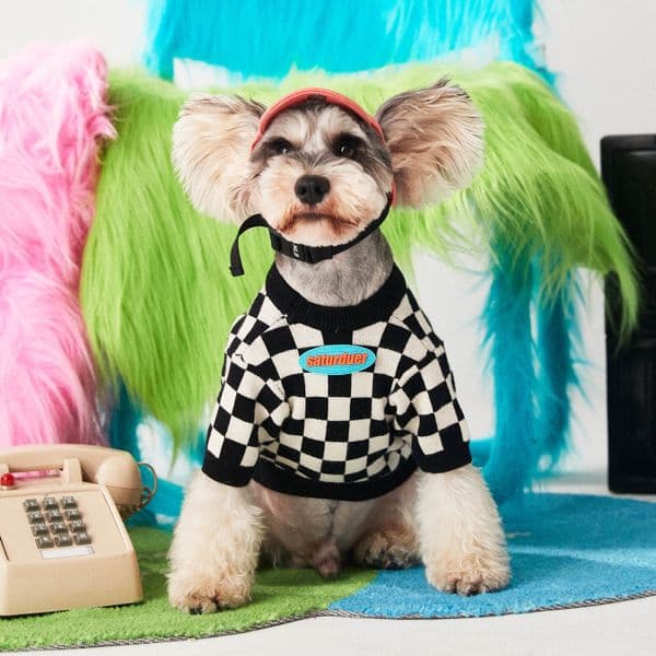 Good Quality Designer Dog Clothes Wool Plaid Dog Sweater - Suitable for Small and Medium Sized Dog Apparel