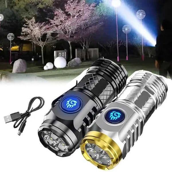 Rechargeable High Lumens Mini Flashlight 5 Modes Powerful LED Flashlight Handheld Camping Pocket Flashlight For Camping Hiking Y240731