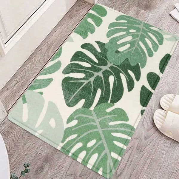 1pc Letter Flower Pattern Rug Modern Floral Door Mat for Home Doormat Anti-Slip Bohemian Bath Kitchen Garden Small CarpetsXJ240807