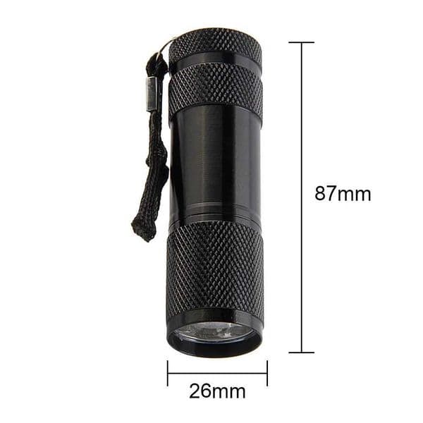 9LED UV Mini Flashlight 395nm Black Light Flashlights Ultraviolet Lamp Torch UV Light Detector for Pet Urine Stain Scorpion Y240731
