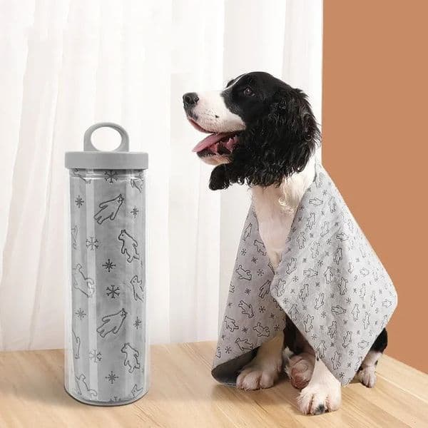 Pet bath towel made of synthetic deer skin with strong water absorption clean soft and hairless quick drying storage bucket 240808