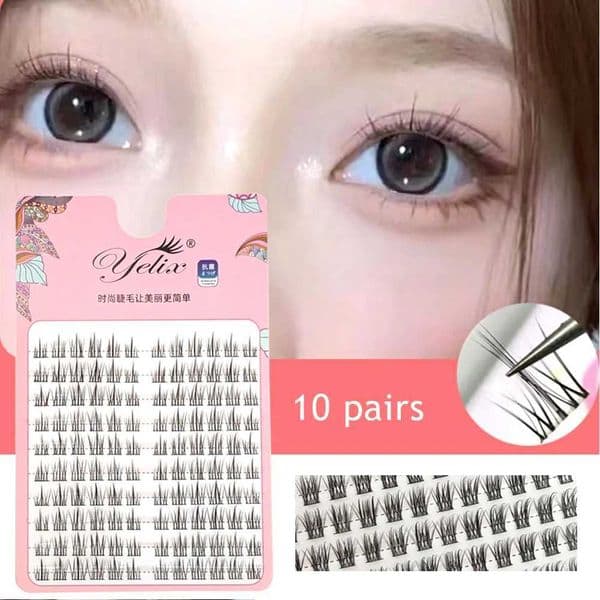10 Rows Cluster Eyelash Single Cluster Anime Lashes Cosplay Lash Clusters Wispy Japanese Makeup Spikes Eyelashes Strands EyelashM240806