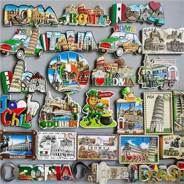 Italy Roma Fridge Magnets Tourist Souvenir Dublin Chile Pisa Brasil 3d Resin Magnetic Refrigerator Sticker Home Decoration GiftsM240808