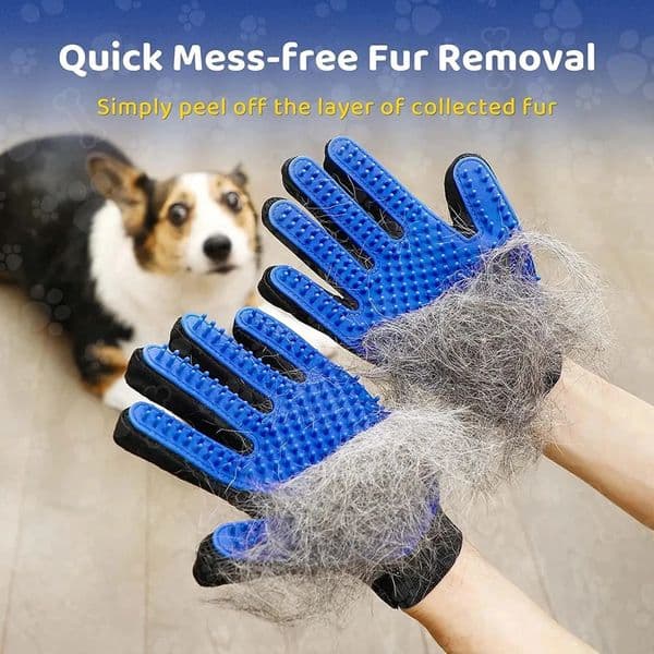 Pet grooming gloves rubber pet bath brush gentle and effective pet hair removal cat comb gloves massage grooming dog 240807