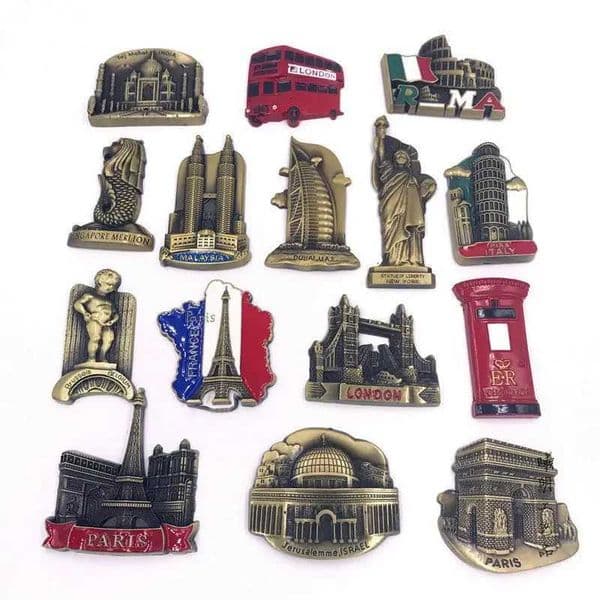 3D Tower Metal Fridge Magnet Souvenir French Paris Building Model Refrigerator Magnets Removable Kitchen Decor Magnet StickerM240808