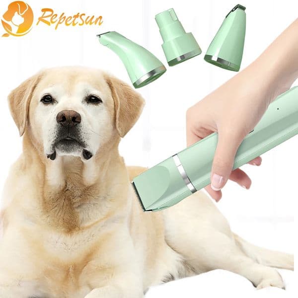 4 in 1 Pet Electric Hair Trimmer 5V USB With 4 Blades Professional Recharge Haircut For Dogs Cat Grooming Clipper Nail Grinder 240807