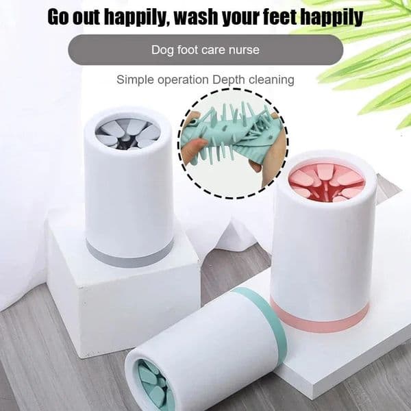 Automatic Pet Foot Cleaning Cup Soft Silicone Cat Bucket Dog Claw Manual Quick 240807