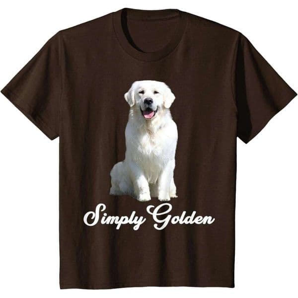 T shirt for Mens White English Cream Golden Retriever "Simply Golden" T-Shirt Shirts Tshirt Graphic Tee Casual Tops Clothes Short sleeve Free shipping