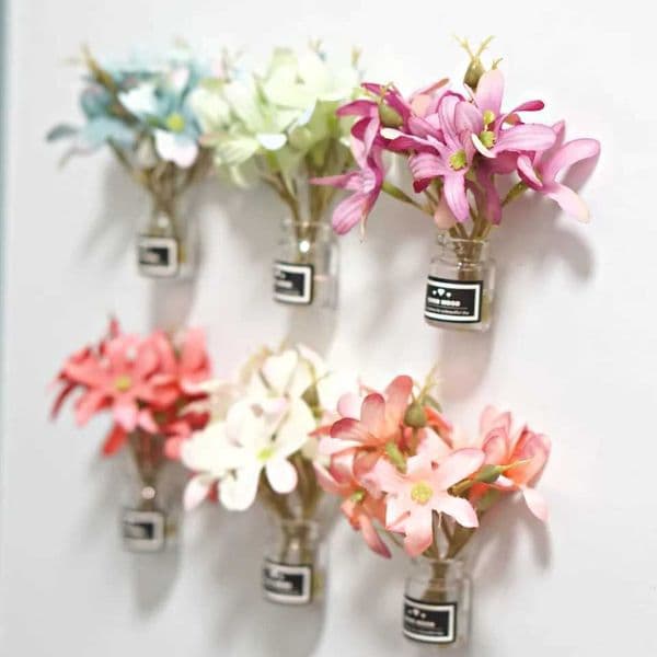 Glass Vase Fridge Magnets Plant Magnetic Refrigerator Stickers Home Kitchen Decorations Anniversary Gift for Chalkboard MessageM240808