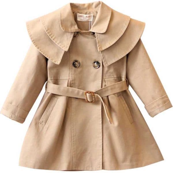Fashion girl button windproof jacket childrens clothing girl trench coat winter trench windproof jacket childrens school clothing W240807
