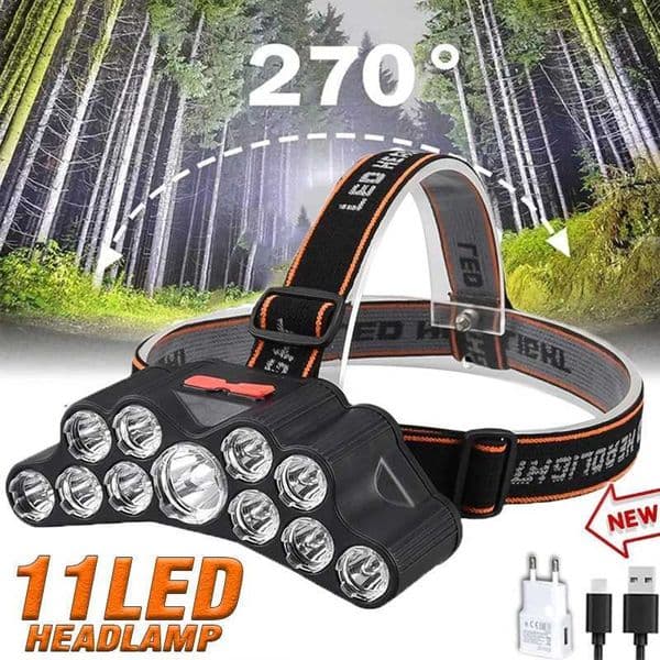 5/11 LED Headlamp Strong Light Head Lamp USB Rechargeable Headlight Built-in 18650 Battery Fishing Flashlight Outdoor LanternCL4087