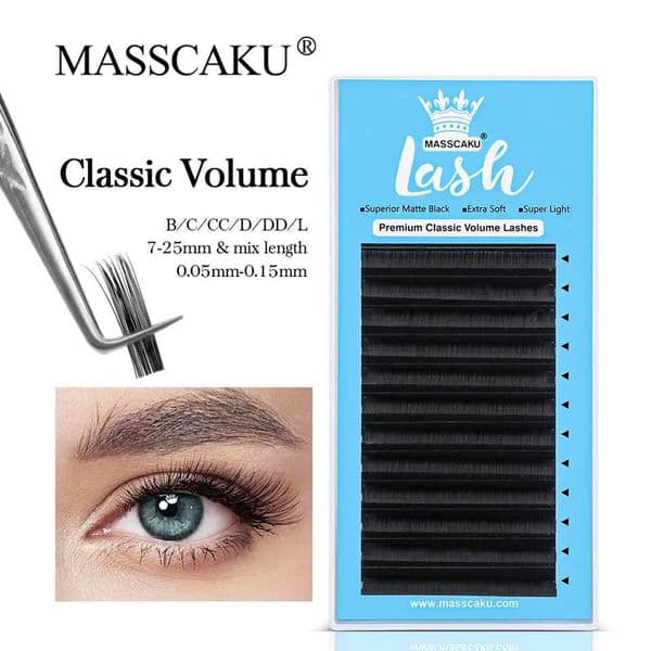Private Label MASSCAKU Premade Russian Volume Classic Lashes Professional Mink Eyelash Extensions Individual EyelashesM240806