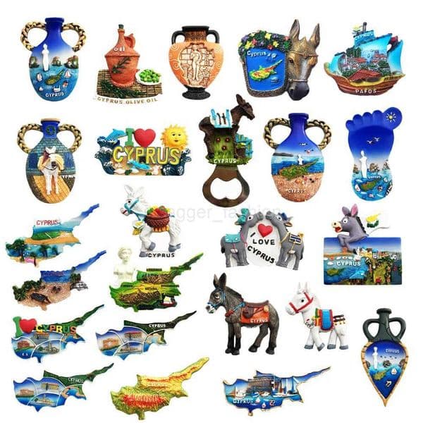 Europe Cyprus 3D Flavour Fridge Magnet Tourist Souvenirs Refrigerator Magnetic Stickers Travel collection GiftXJ240809