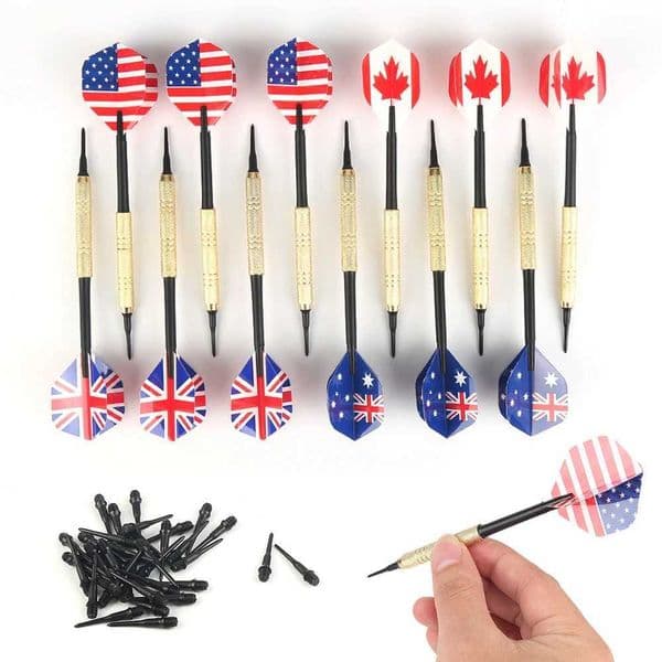 Toy Water Gun 12 Pcs/Sets With 36 sand table Extra Replacement Tips Darts Nice Flights Needle Professional Plastic Soft Tip For Electronic Beach