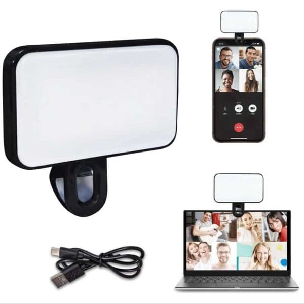 New 3-Mode Adjustable Brightness Portable Mini Selfie Filling Light Charging Clip on Phone Laptop Tablet Meeting Makeup X250409